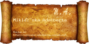 Miklóska Adalberta névjegykártya